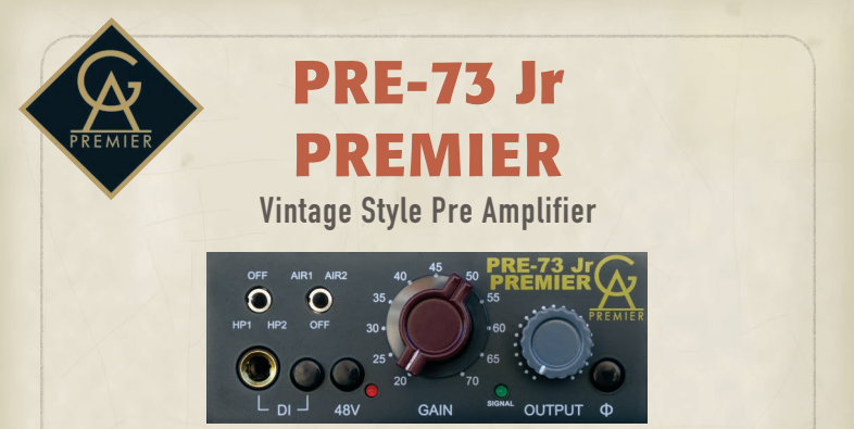 最新发布GAPremier PRE-73 Jr PREMIER 单通道话筒放大器